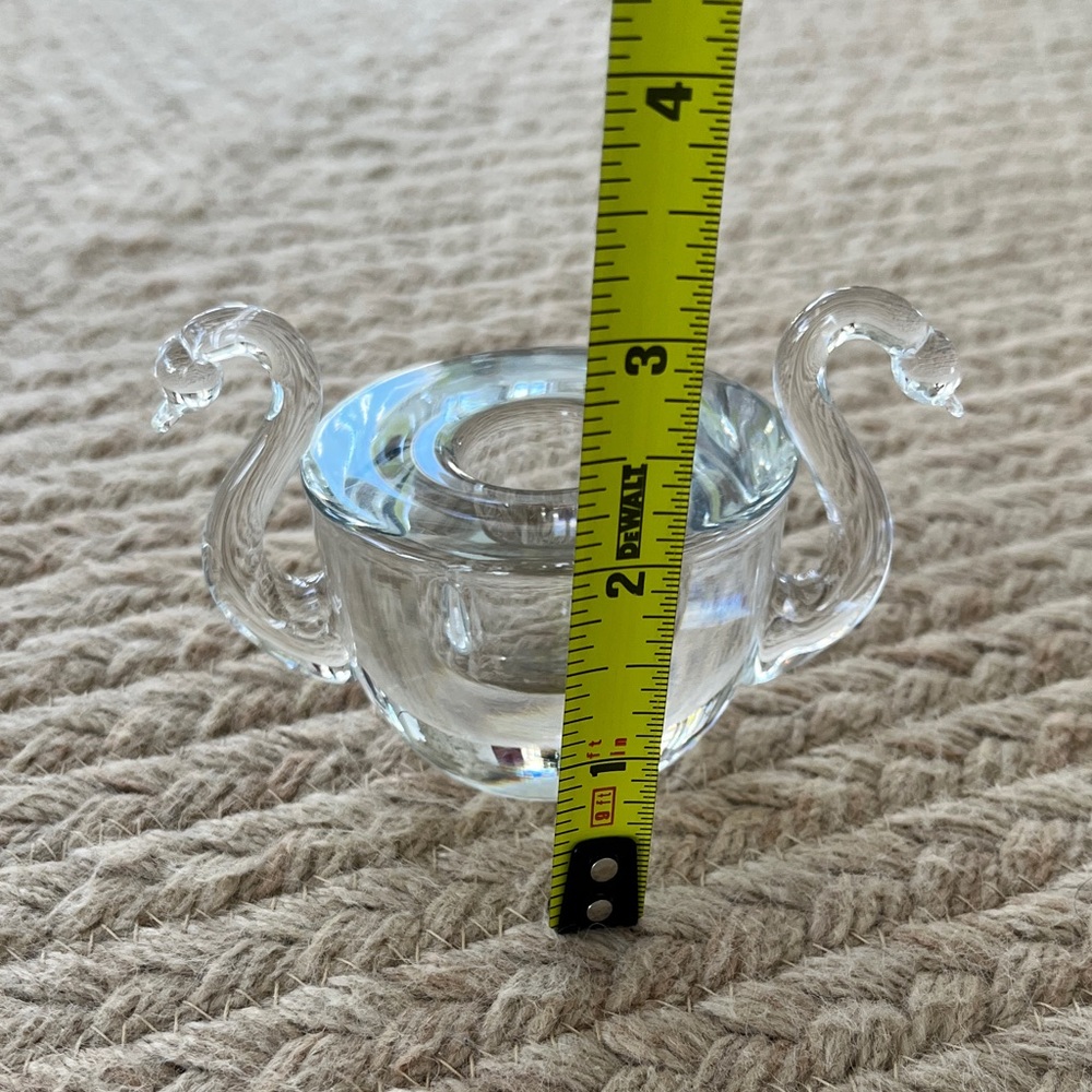 Pair of Clear Glass Vintage Swan Candle Holders - Perfect for Valentine's Day - Picture 13 of 15